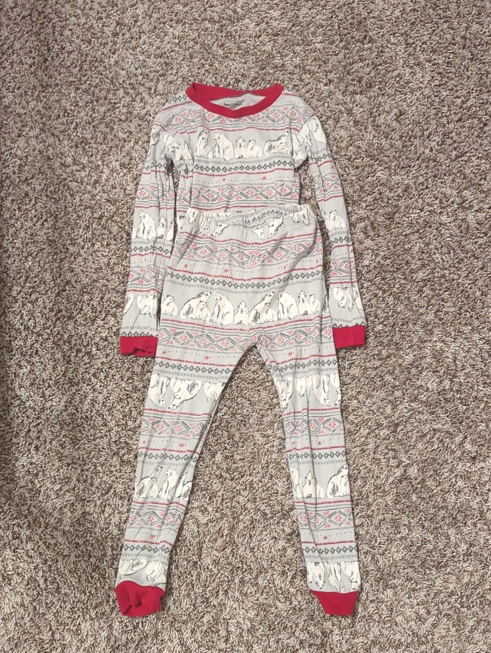 Burt's Bees Kids Polar Bear Pajamas with Red Trim